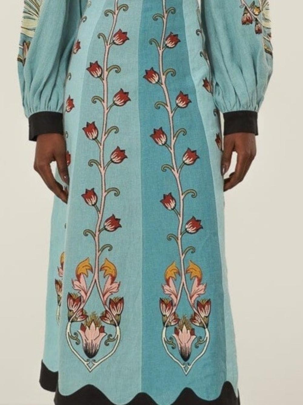NWT FARM Rio Flowing Beauty Embroidered Midi Dress M Missi Pyle Closet - Picture 10 of 10